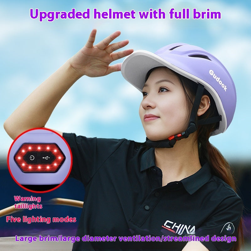 Peaked Cap Bicycle Riding Helmet Electric Scooter Commuter Breathable Helmet Women